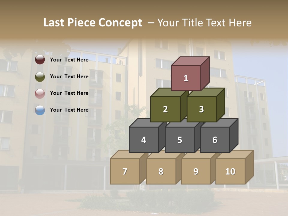 A Picture Of A Building With A Tree In Front Of It PowerPoint Template