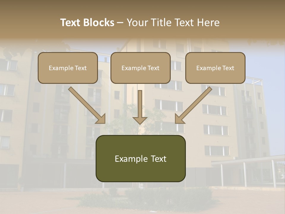 A Picture Of A Building With A Tree In Front Of It PowerPoint Template