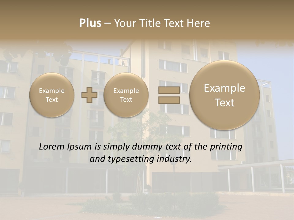 A Picture Of A Building With A Tree In Front Of It PowerPoint Template