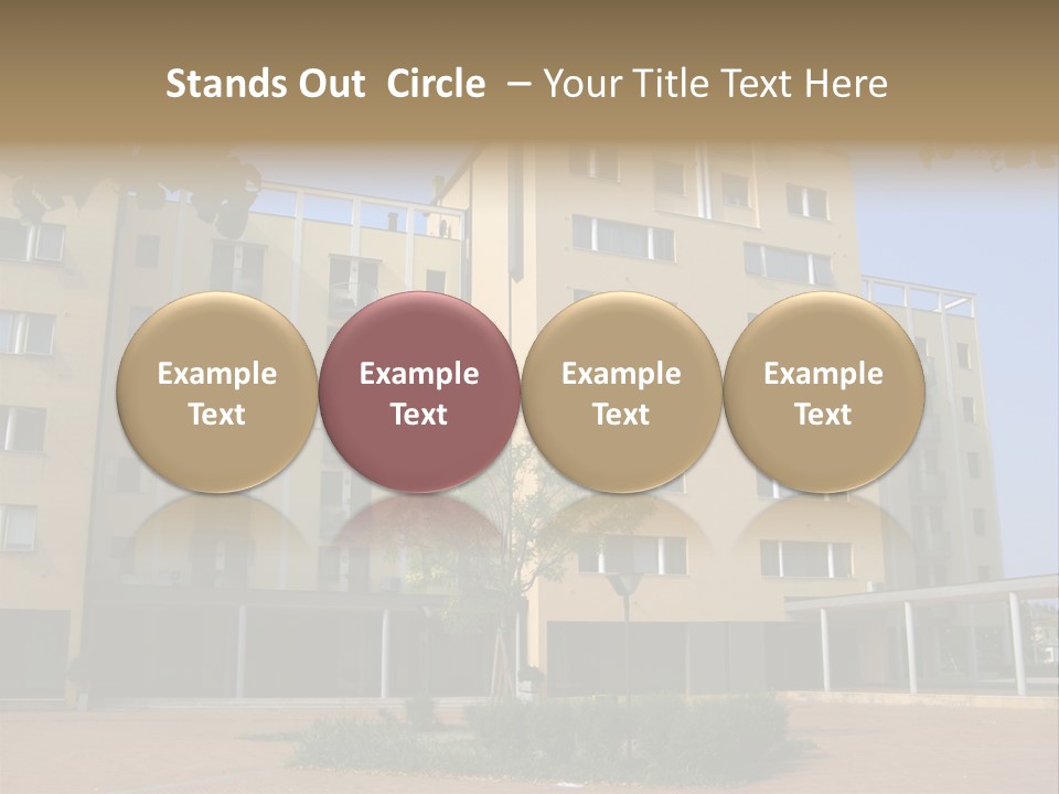 A Picture Of A Building With A Tree In Front Of It PowerPoint Template