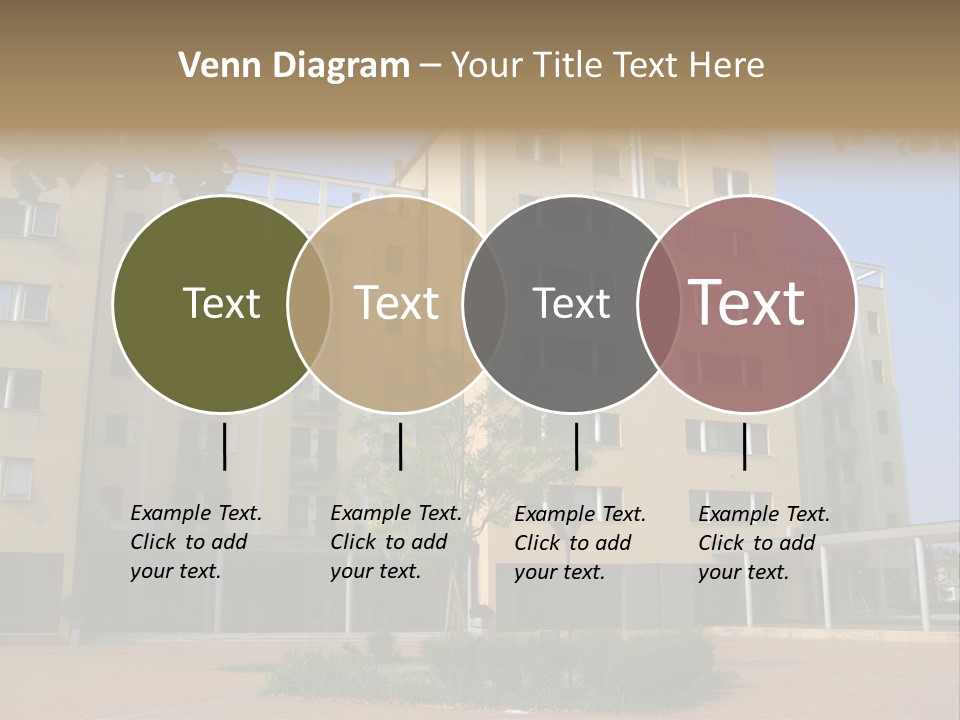 A Picture Of A Building With A Tree In Front Of It PowerPoint Template