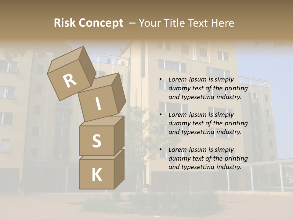 A Picture Of A Building With A Tree In Front Of It PowerPoint Template