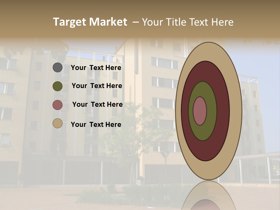 A Picture Of A Building With A Tree In Front Of It PowerPoint Template