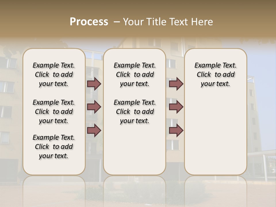 A Picture Of A Building With A Tree In Front Of It PowerPoint Template