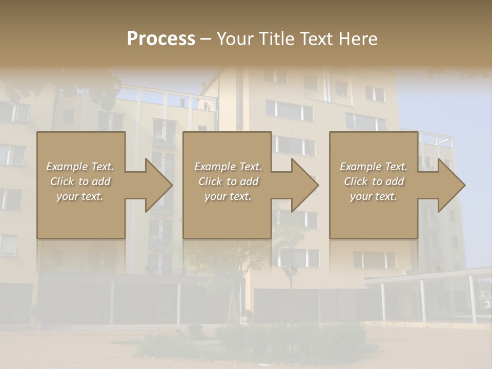 A Picture Of A Building With A Tree In Front Of It PowerPoint Template