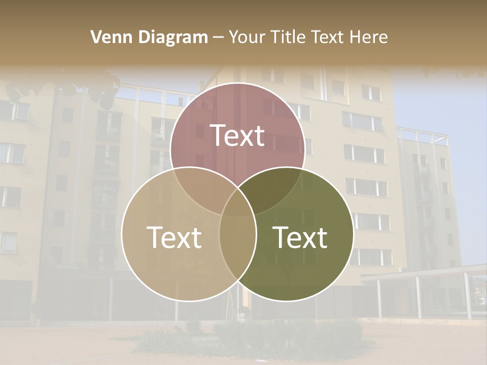 A Picture Of A Building With A Tree In Front Of It PowerPoint Template