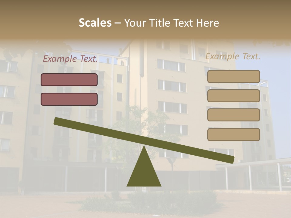A Picture Of A Building With A Tree In Front Of It PowerPoint Template