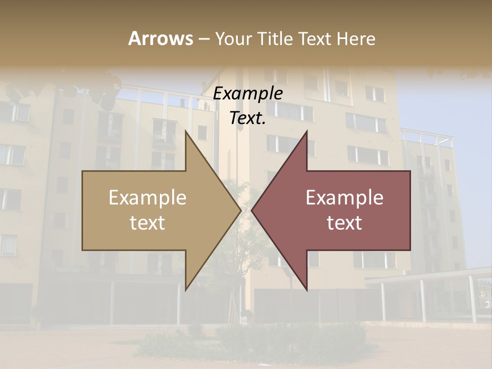 A Picture Of A Building With A Tree In Front Of It PowerPoint Template