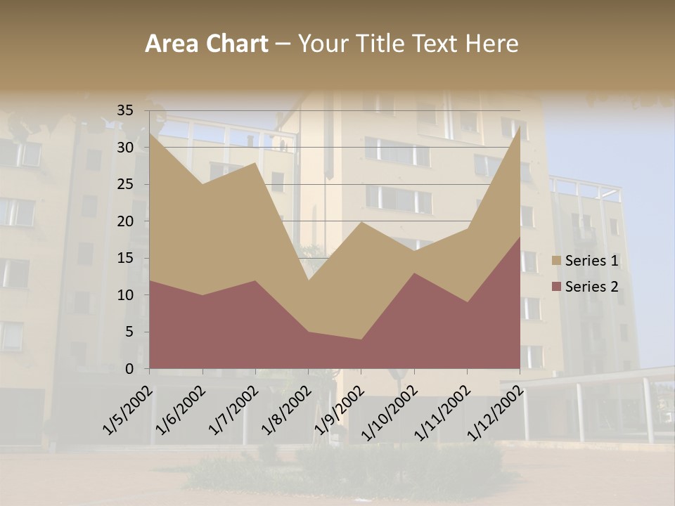 A Picture Of A Building With A Tree In Front Of It PowerPoint Template