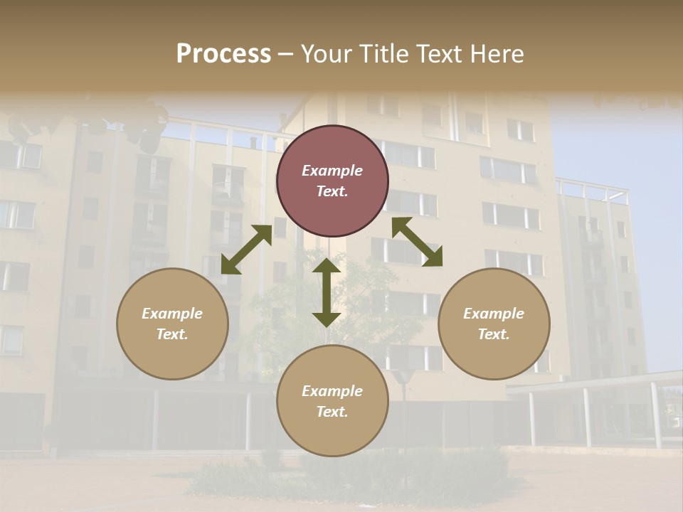 A Picture Of A Building With A Tree In Front Of It PowerPoint Template
