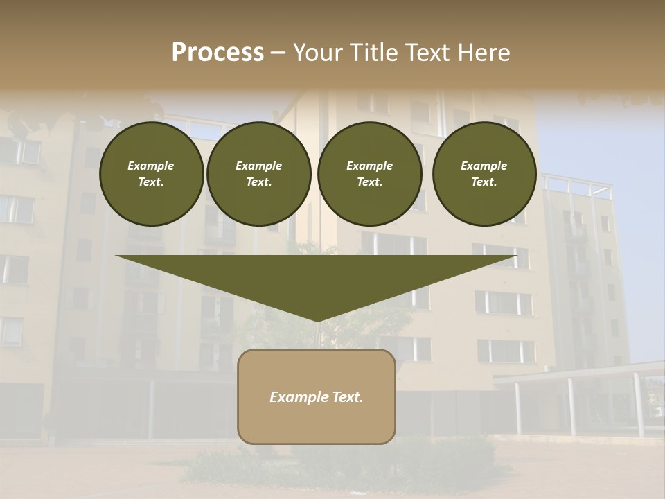A Picture Of A Building With A Tree In Front Of It PowerPoint Template
