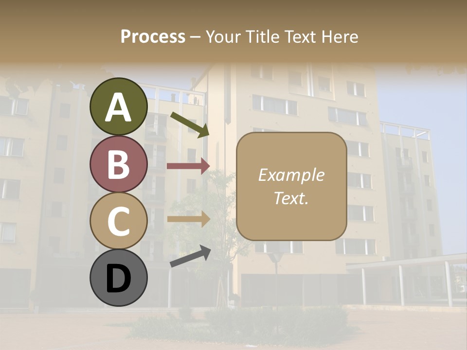 A Picture Of A Building With A Tree In Front Of It PowerPoint Template