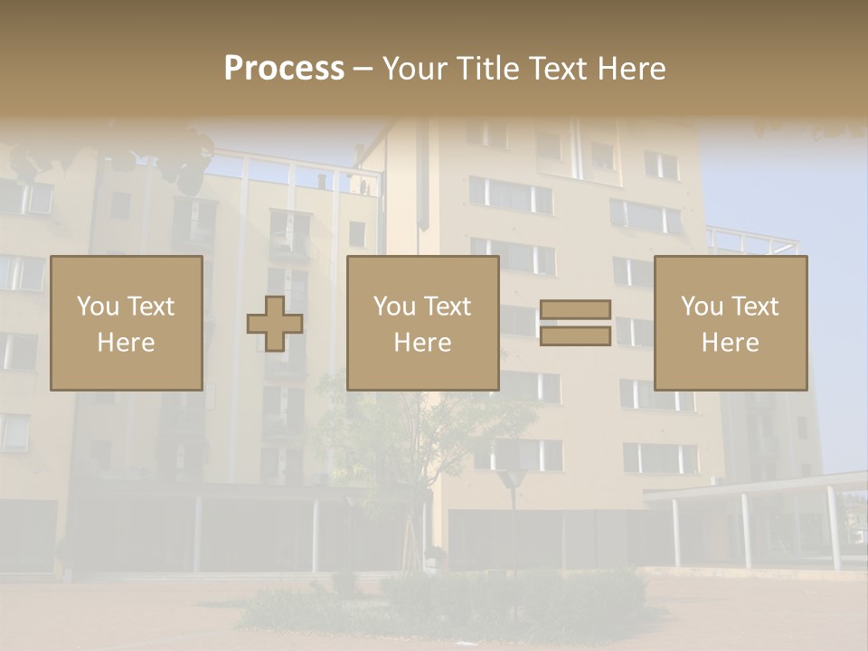A Picture Of A Building With A Tree In Front Of It PowerPoint Template