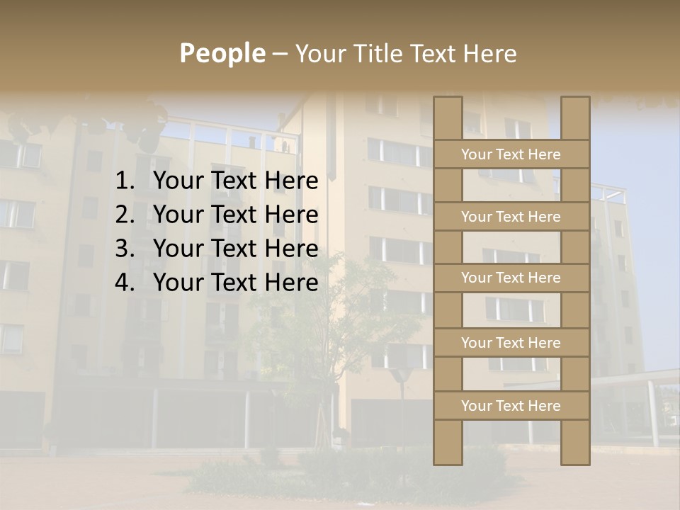 A Picture Of A Building With A Tree In Front Of It PowerPoint Template