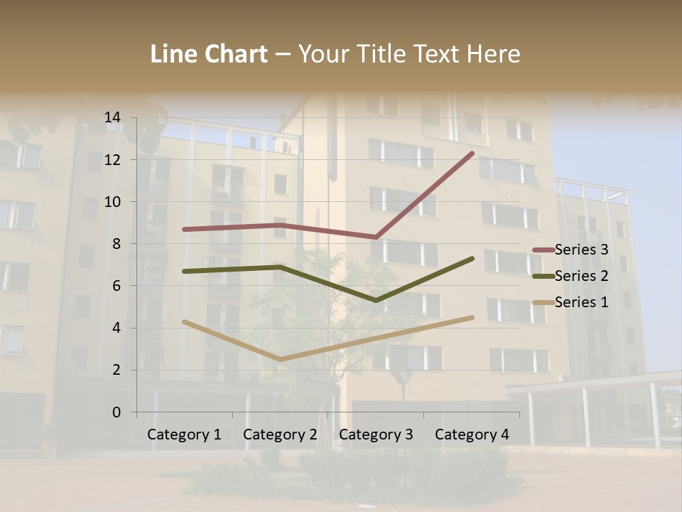 A Picture Of A Building With A Tree In Front Of It PowerPoint Template