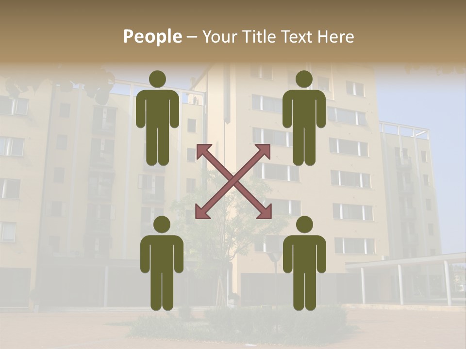 A Picture Of A Building With A Tree In Front Of It PowerPoint Template