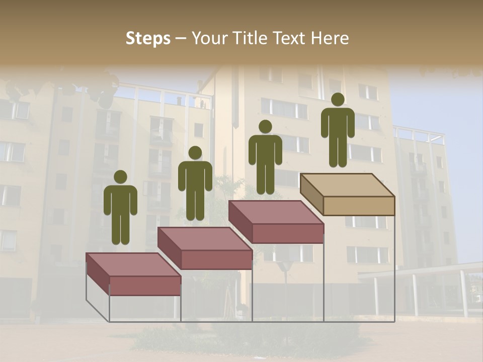 A Picture Of A Building With A Tree In Front Of It PowerPoint Template