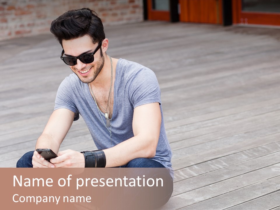 Posing Lifestyle Action PowerPoint Template