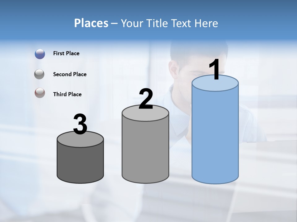 Young Look Desk PowerPoint Template