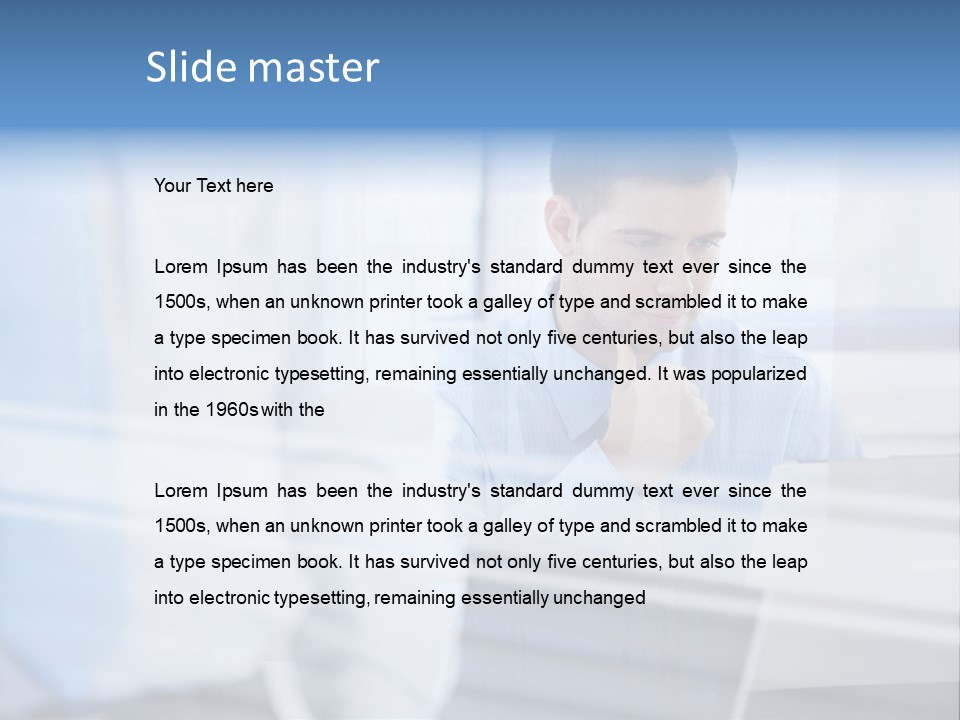 Young Look Desk PowerPoint Template