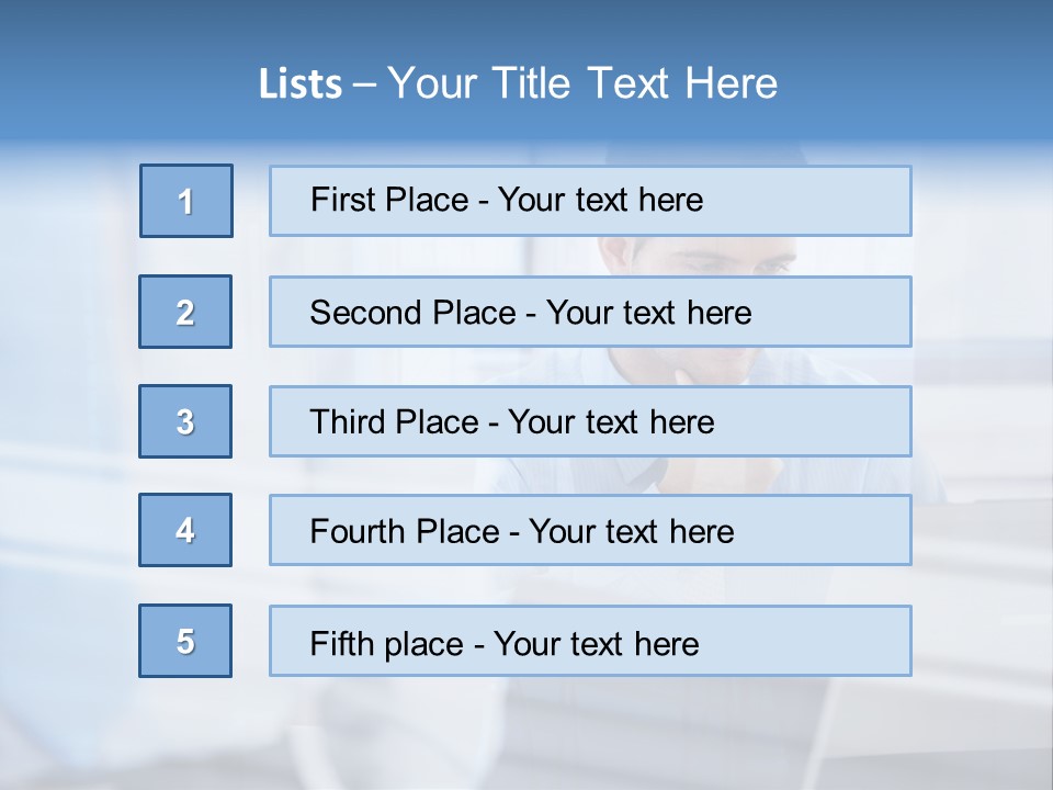 Young Look Desk PowerPoint Template