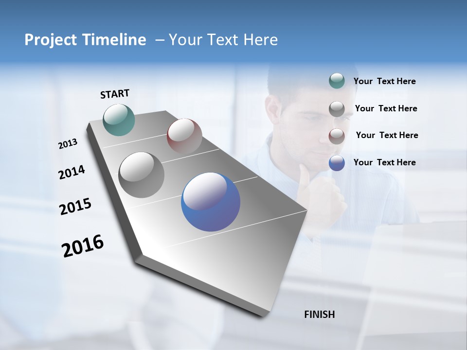 Young Look Desk PowerPoint Template