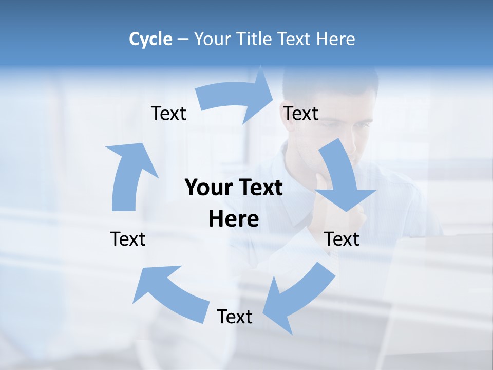 Young Look Desk PowerPoint Template