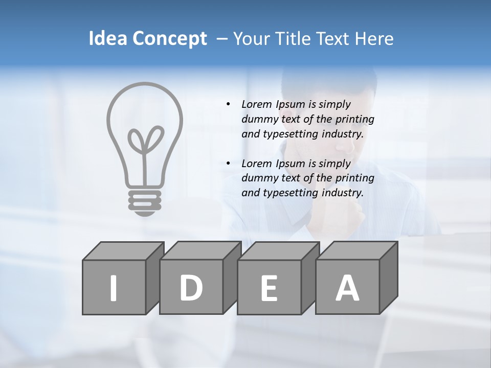 Young Look Desk PowerPoint Template