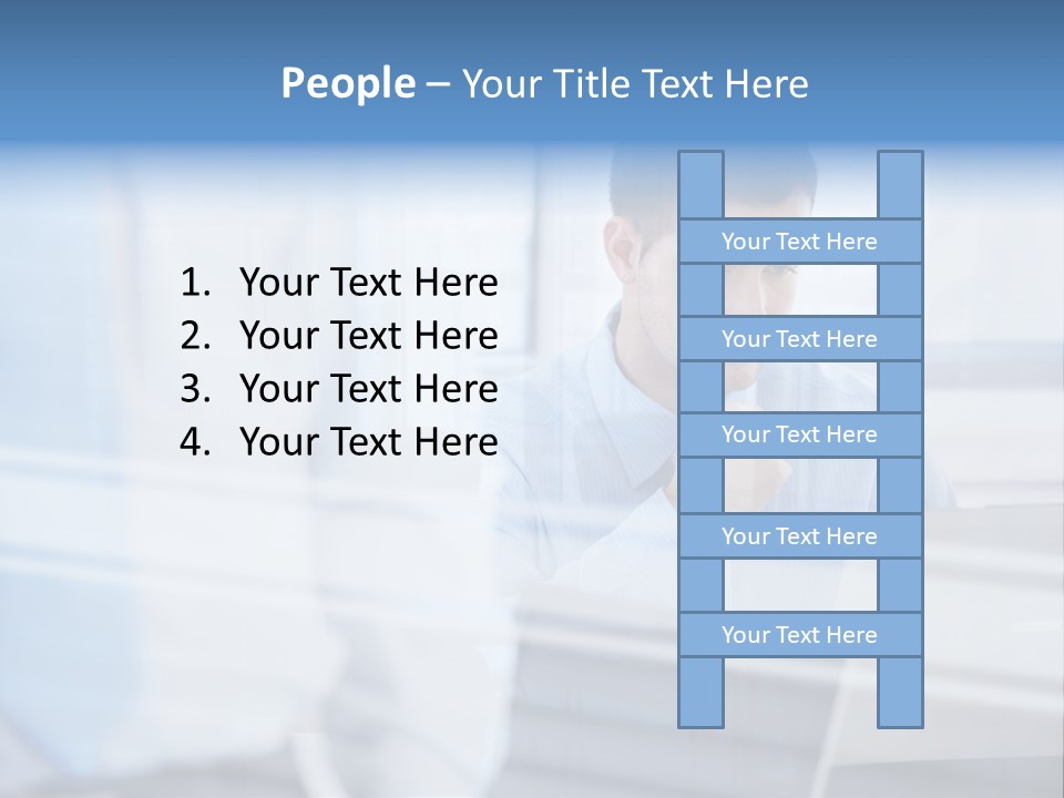 Young Look Desk PowerPoint Template