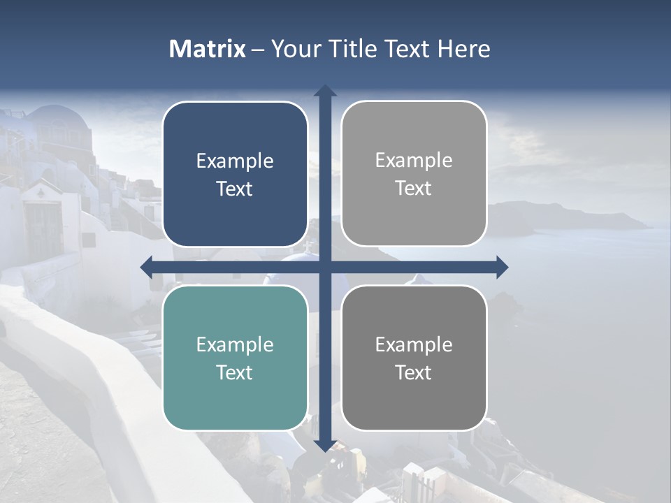 A Blue And White Church On A Cliff Overlooking The Ocean PowerPoint Template