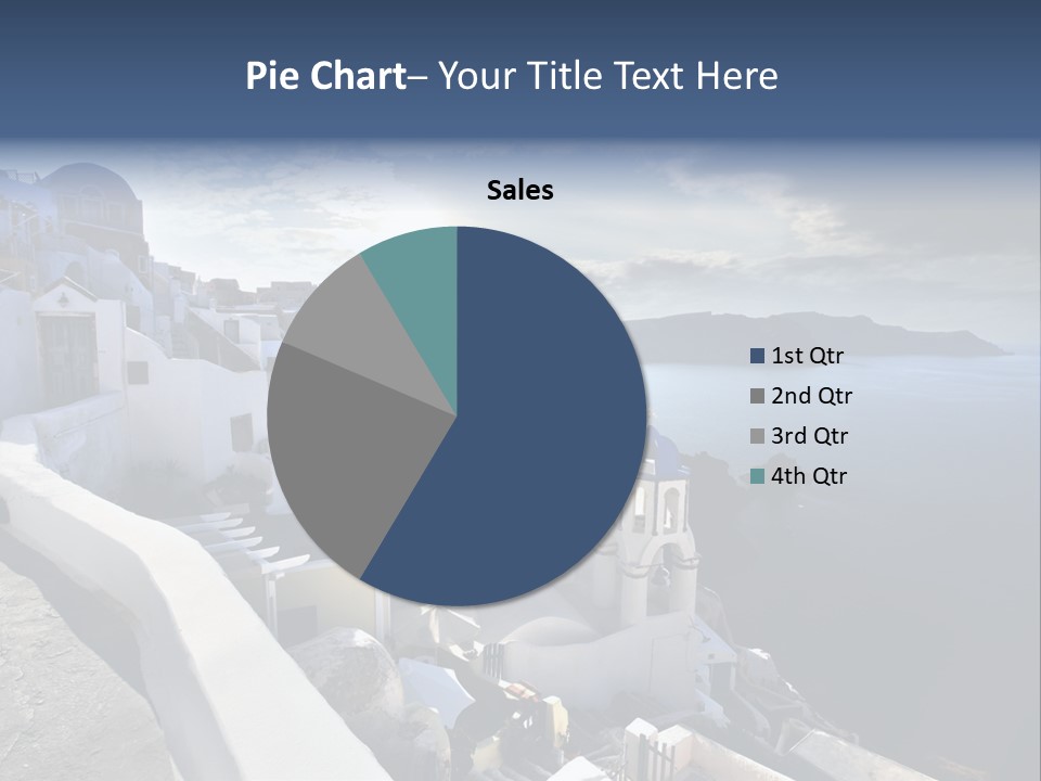 A Blue And White Church On A Cliff Overlooking The Ocean PowerPoint Template