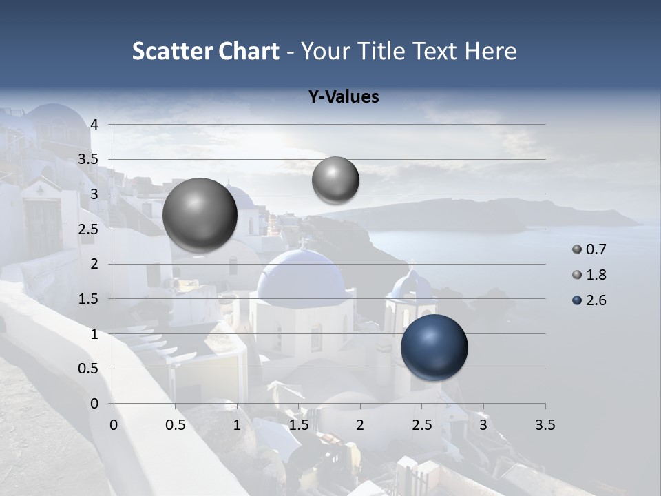 A Blue And White Church On A Cliff Overlooking The Ocean PowerPoint Template