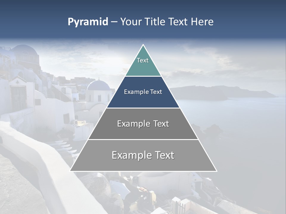 A Blue And White Church On A Cliff Overlooking The Ocean PowerPoint Template