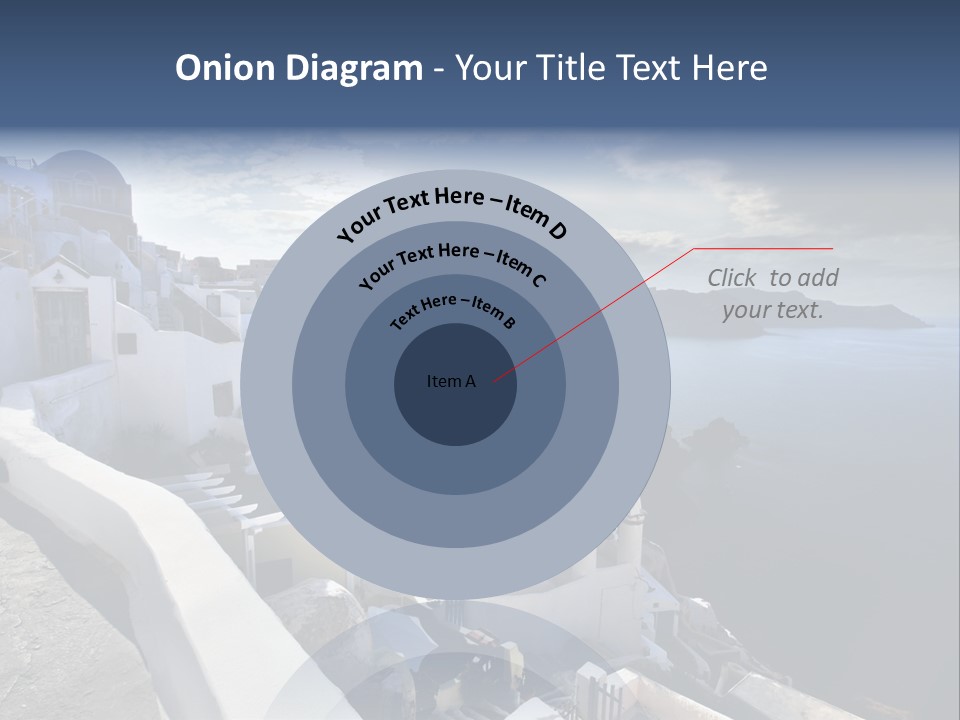 A Blue And White Church On A Cliff Overlooking The Ocean PowerPoint Template