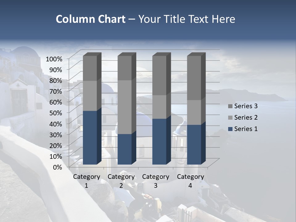 A Blue And White Church On A Cliff Overlooking The Ocean PowerPoint Template