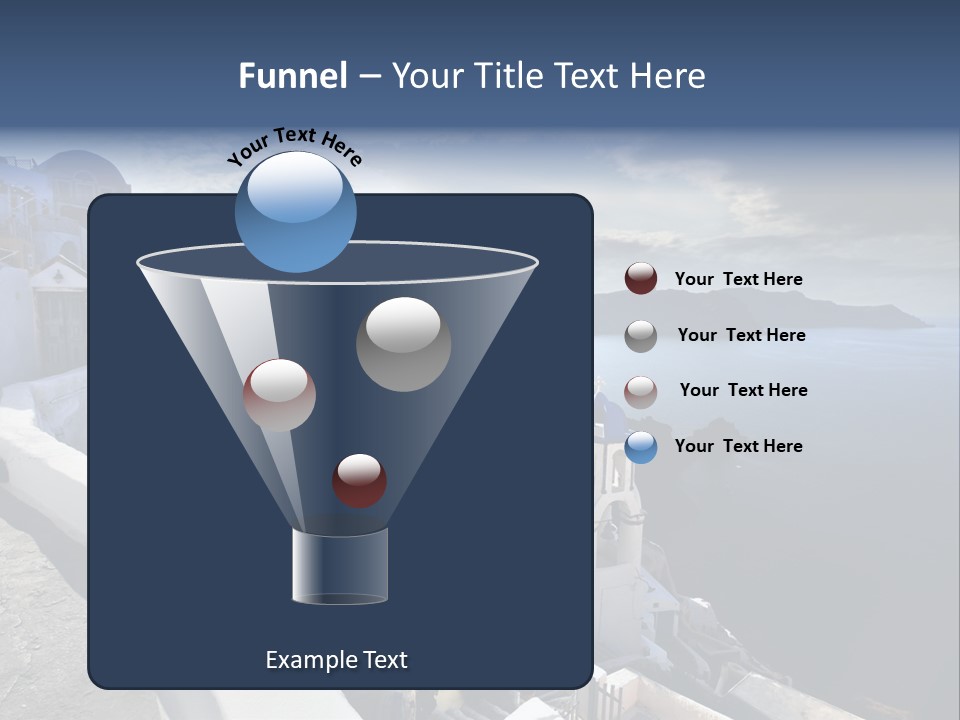 A Blue And White Church On A Cliff Overlooking The Ocean PowerPoint Template