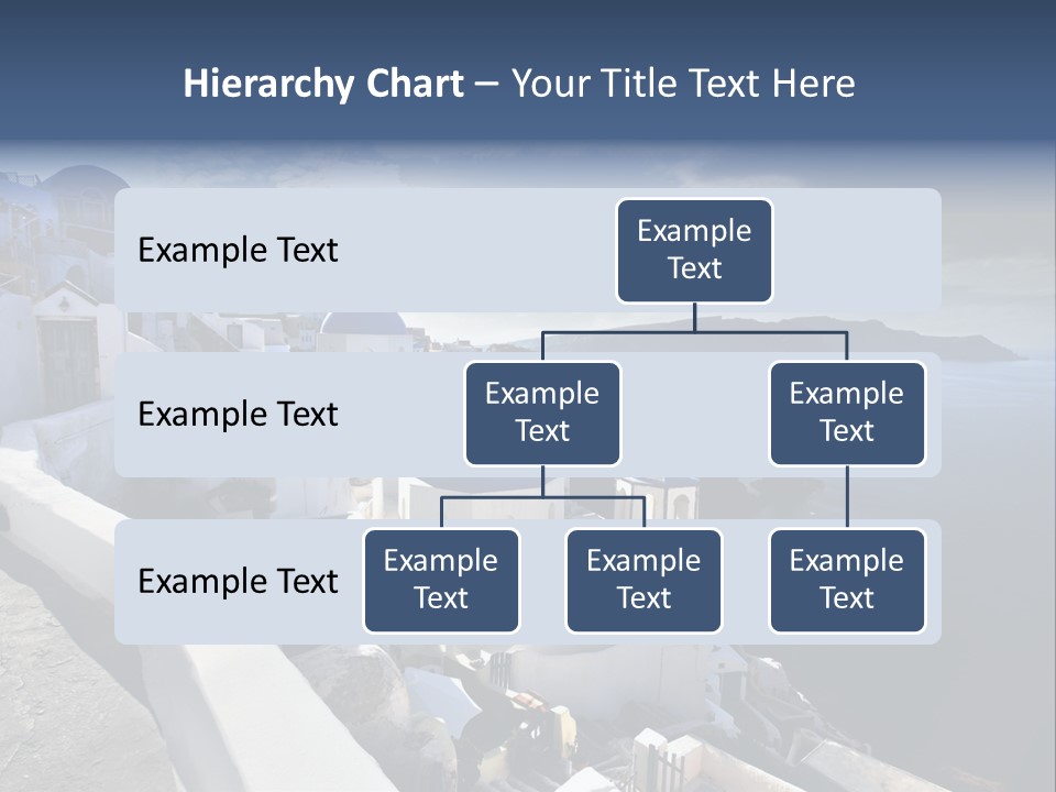 A Blue And White Church On A Cliff Overlooking The Ocean PowerPoint Template