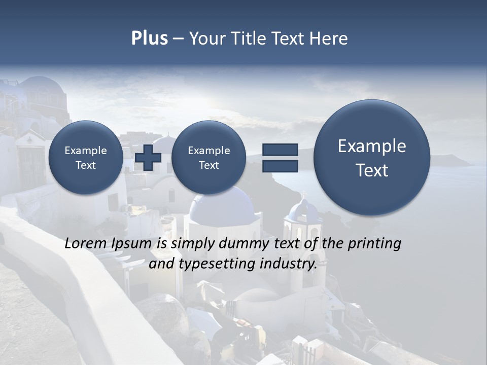 A Blue And White Church On A Cliff Overlooking The Ocean PowerPoint Template