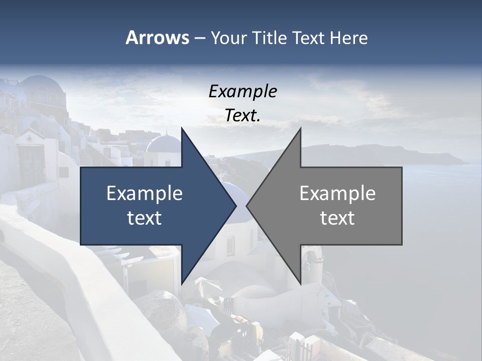 A Blue And White Church On A Cliff Overlooking The Ocean PowerPoint Template