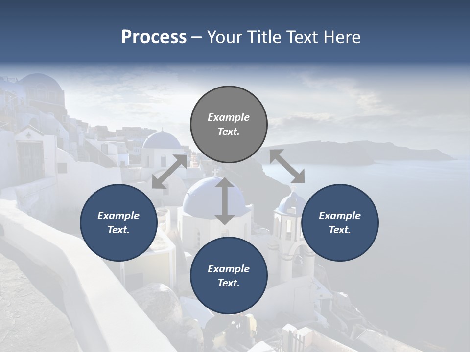 A Blue And White Church On A Cliff Overlooking The Ocean PowerPoint Template