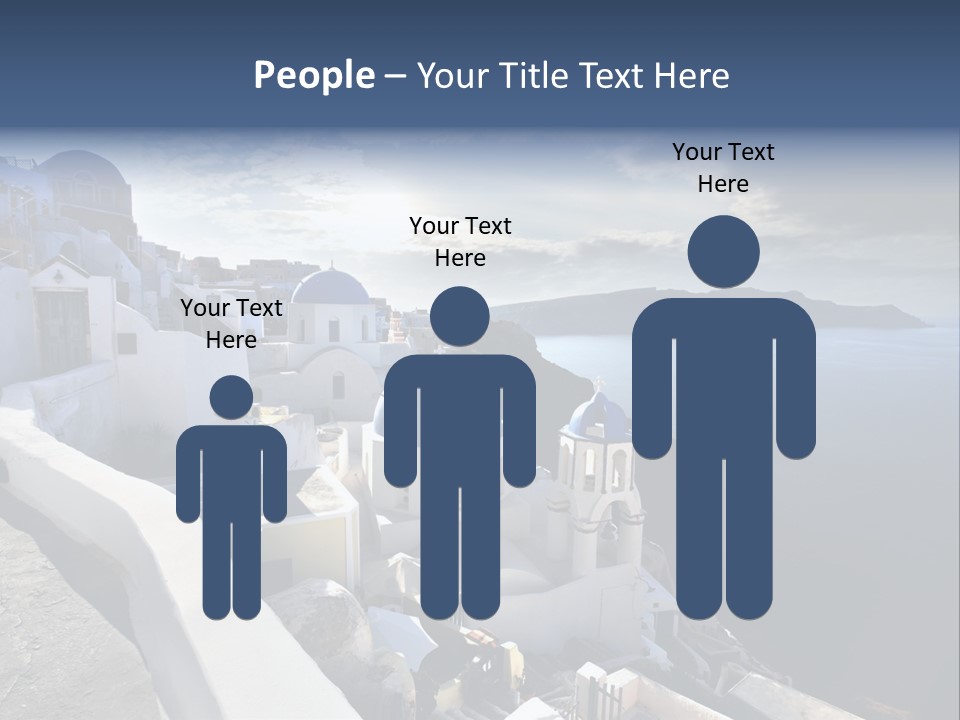 A Blue And White Church On A Cliff Overlooking The Ocean PowerPoint Template