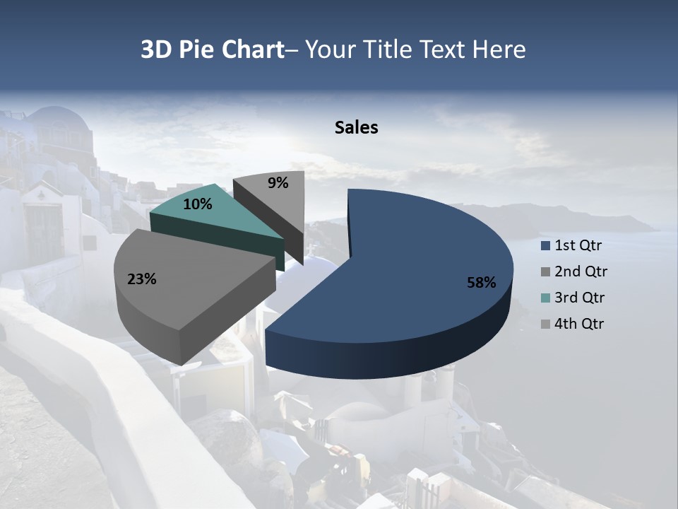 A Blue And White Church On A Cliff Overlooking The Ocean PowerPoint Template