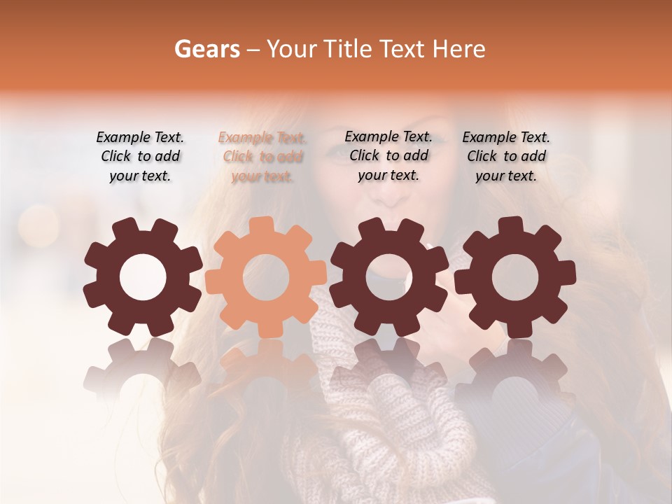 A Woman Brushing Her Teeth With A Toothbrush PowerPoint Template