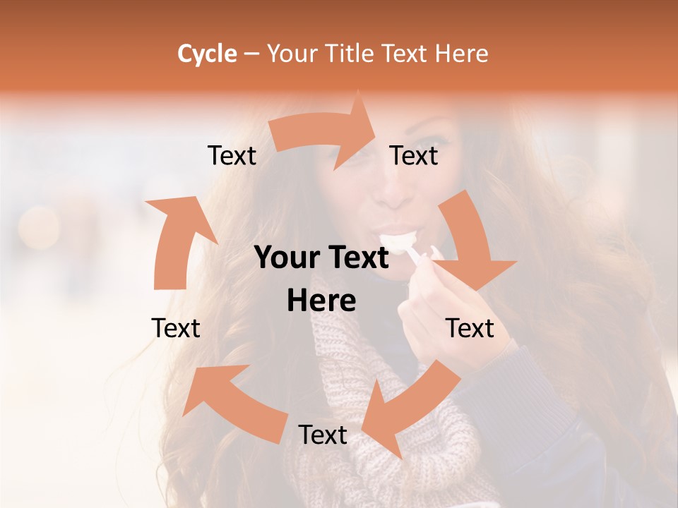 A Woman Brushing Her Teeth With A Toothbrush PowerPoint Template