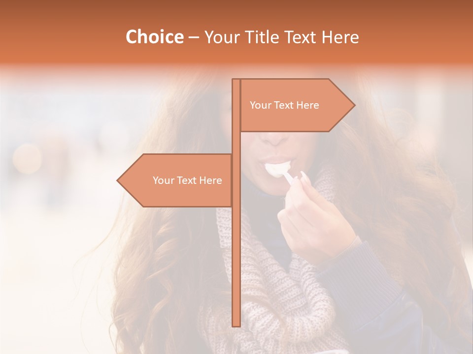 A Woman Brushing Her Teeth With A Toothbrush PowerPoint Template