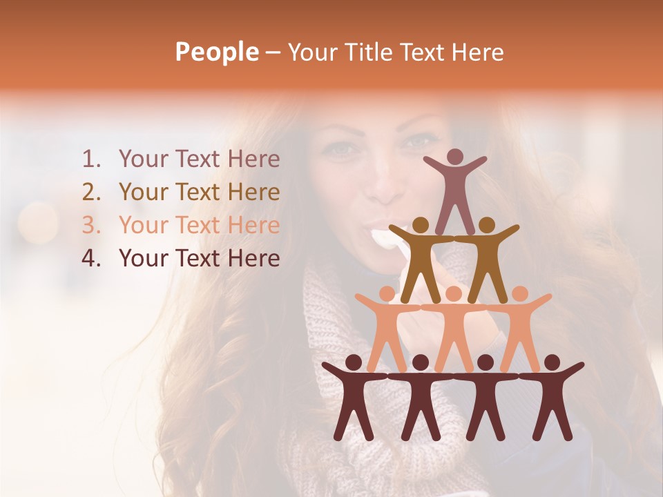 A Woman Brushing Her Teeth With A Toothbrush PowerPoint Template