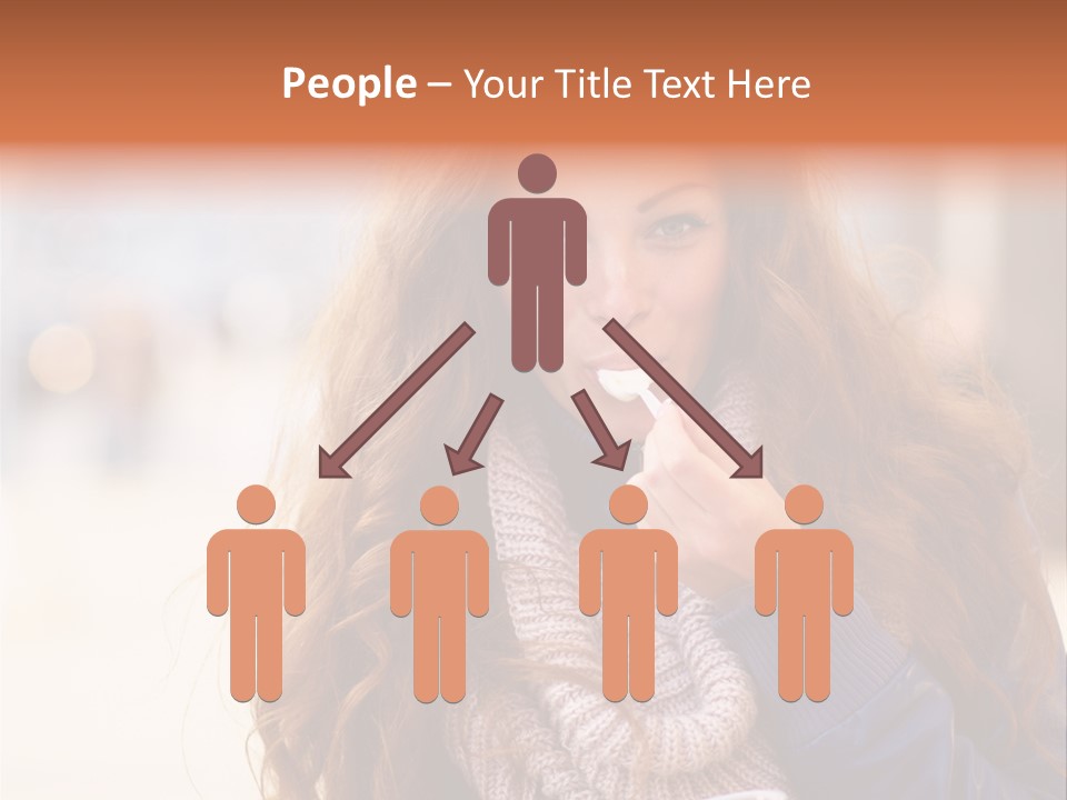 A Woman Brushing Her Teeth With A Toothbrush PowerPoint Template