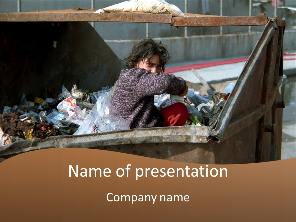 Child Poor Hunger PowerPoint Template