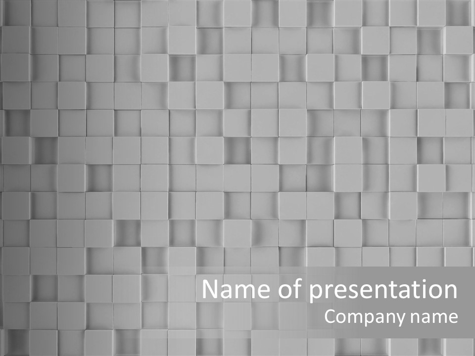 A Gray And White Background With Squares PowerPoint Template