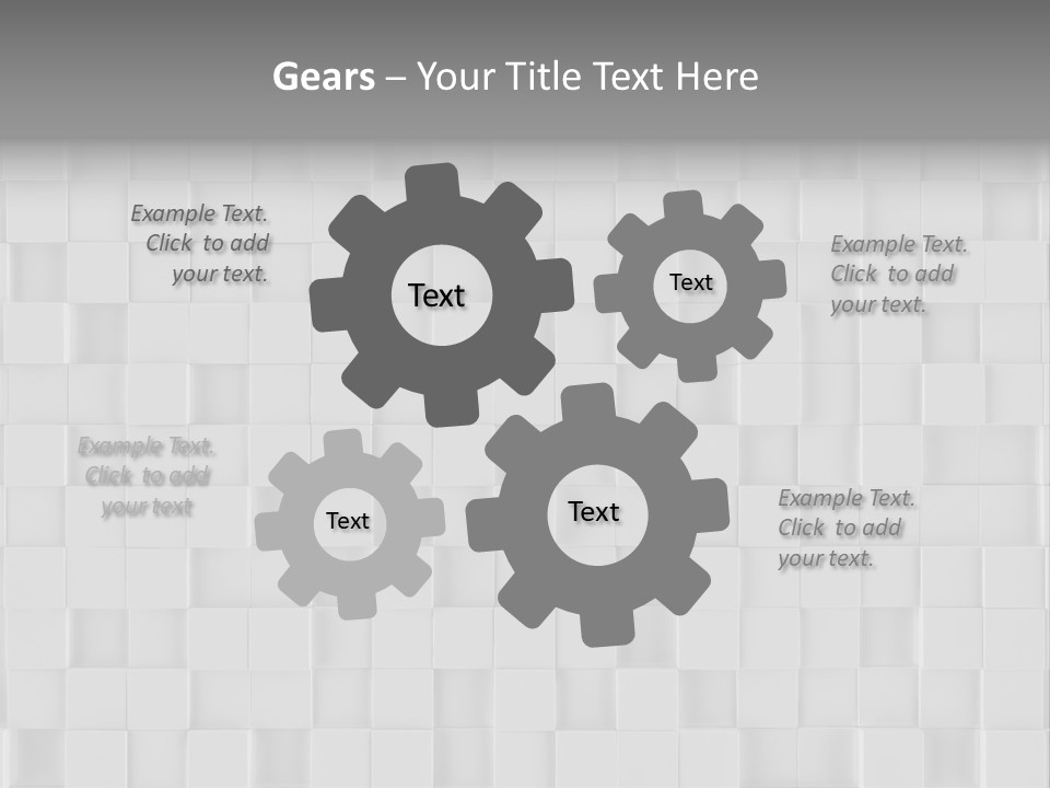 A Gray And White Background With Squares PowerPoint Template